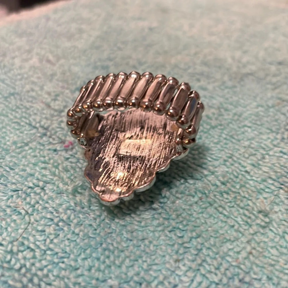 Adjustable turquoise and metal ring 💍 - Picture 2 of 5